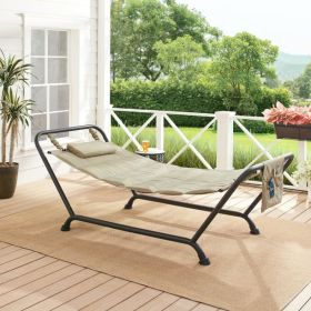 Polyester Hammock with Stand and Pillow for Outdoor , Multi color