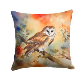 Barn Owl Throw Pillow Machine Washable, Indoor Outdoor Decorative Pillow for Couch, Bed or Patio, 18Hx18W