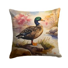 American Black Duck Throw Pillow Machine Washable, Indoor Outdoor Decorative Pillow for Couch, Bed or Patio, 18Hx18W