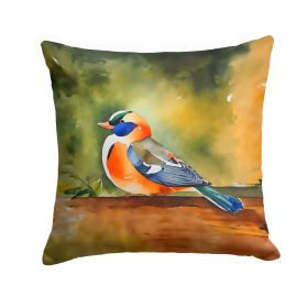 Mandarin Duck Throw Pillow Machine Washable, Indoor Outdoor Decorative Pillow for Couch, Bed or Patio, 18Hx18W