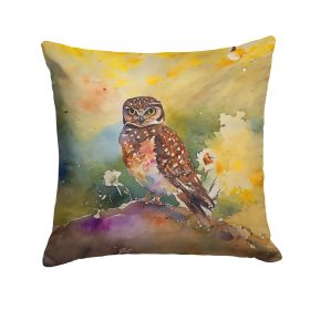 Burrowing Owl Throw Pillow Machine Washable, Indoor Outdoor Decorative Pillow for Couch, Bed or Patio, 18Hx18W