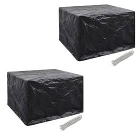 Patio Furniture Covers 2 pcs 4 Person Poly Rattan Set 8 Eyelets 44.5"x44.5"
