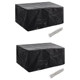 Patio Furniture Covers 2 pcs 4 Person Poly Rattan Set 8 Eyelets 70.9"x55.1"